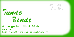 tunde windt business card